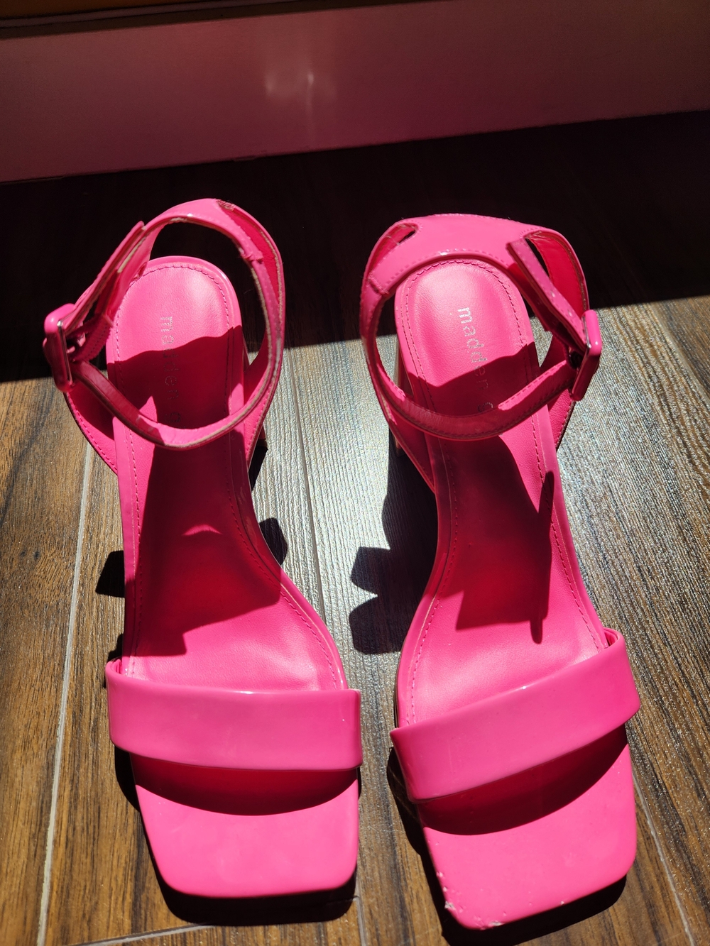 Madden Girl Women's Hot Pink Ankle Strap Heeled Sandals